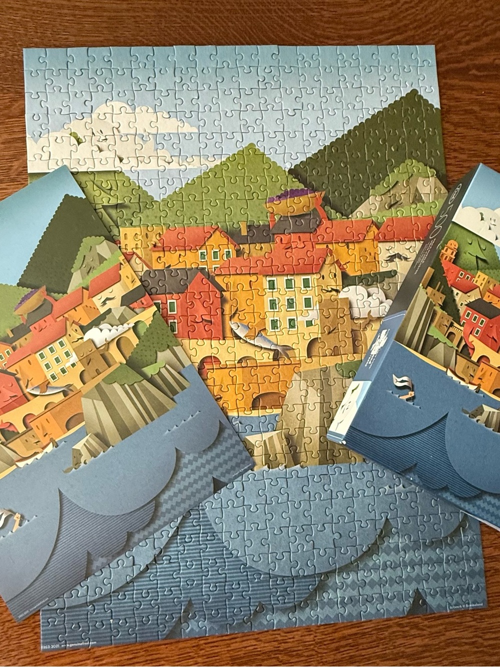2 Puzzles, 500 Piece Galison Life Lessons & Fred Le Cinque Bomboland Complete - Picture 11 of 16